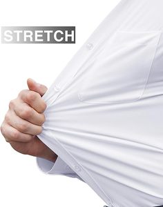 เสื้อเชิ้ตผู้ชาย Hydro Flex แขนยาว ยืดได้ ไม่ยับ ใส่สบายๆ หรือเป็นทางการ ใส่ไปงานแต่งงานได้ ติดกระดุม พรีเมียม เหมาะสำหรับใส่ทำงานในออฟฟิศ - Product Image 1