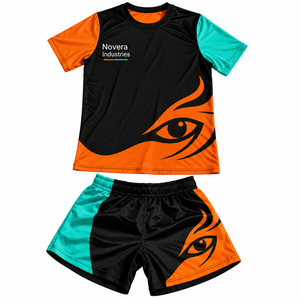 MMA Rash Guard <b>Shorts</b> Combo Custom Printed BJJ Jiu Jitsu <b>Grappling</b> Set Lightweight Compression Training Apparel - Product Image 3