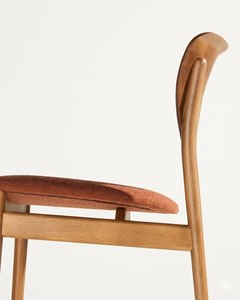 Juego de comedor escandinavo de lujo, madera maciza, muebles minimalistas modernos con sillas tapizadas - Product Image 3