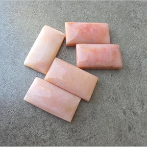 Opale rose AAA+ de grande taille en forme de rectangle, cabochon à dos plat, pierres précieuses calibrées en gros - Product Image 1