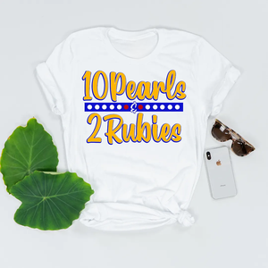Camiseta con 10 Perlas y 2 Rubíes, Camiseta de Algodón con Estampado Personalizado, Unisex, Cuello Redondo, Informal, con Diseño Gráfico, Moda Urbana, Venta al Por Mayor, OEM - Product Image 1