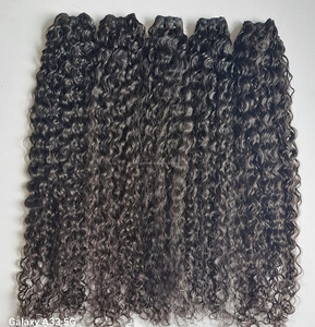 Tissage en lot de cheveux indiens bruts non transformés naturels ondulés droits bouclés vente en gros de fournisseurs de cheveux humains indiens bruts en vrac - Product Image 2
