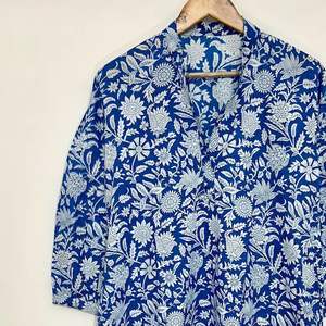 Vestido Kaftan Floral de Algodón Hecho a Mano: Ropa de Verano Estilo Boho - Product Image 4