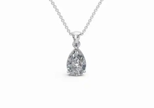 Colgante Solitario de Diamante Cultivado en Laboratorio Forever Pear Dreams de 0.500 Quilates, 1 Pieza, Corte Pera, Oro Amarillo, Rosa o Blanco de 9K, 14K o 18K - Product Image 3