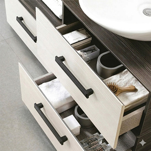 Modern Matte Black Zinc Alloy Rectangular <b>Cabinet</b> Handles Drawer Pulls for Bathroom Dresser OEM Available Hardware Wholesale - Product Image 5