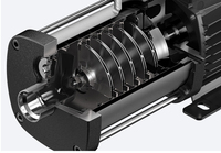 Pompa Booster Listrik Multistage Efisiensi Tinggi 1HP Stainless Steel Sistem Tekanan Air Industri Reverse Osmosis 10-100