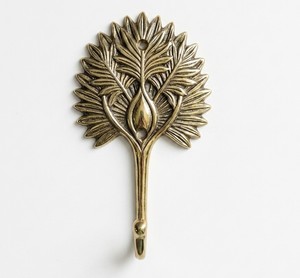 Brass Flower Decorative <b>Hooks</b> <b>Wall</b> Mount <b>Key</b> Rack and Towel <b>Hook</b> Metal Plant Pattern for Bathroom and Clothing Use - Product Image 4