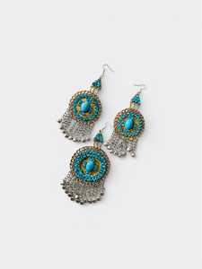 Mejor Precio, Juego de Joyería Afgana de Aleación Ligera y Resistente, Estilo Vintage, en Oferta, Regalo para Bodas y Fiestas, Juego de Aretes y Collar para Mujeres y Niñas - Product Image 2