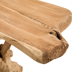 Mesa Consola ARTERRA Premium Ecológica Hecha a Mano de Madera Maciza Rústica de Raíz de Teca con Borde Natural, Moderna y Orgánica para Sala de Estar, Duradera - Product Image 5
