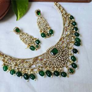 Victorian Green Peacock Fine Beaded Necklace - Product Image 3