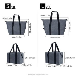 Sac isotherme personnalisé pour pique-nique, sac isotherme imperméable avec isolation thermique pour les courses, les voyages et les repas - Product Image 3