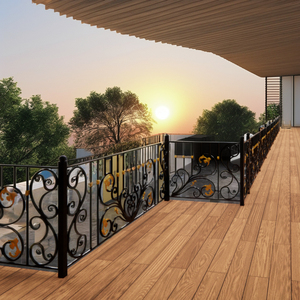 Balustrades de balcon modernes en fer forgé et acier au carbone sur mesure pour villas de luxe, durables, résistantes à la rouille, design décoratif extérieur - Product Image 1