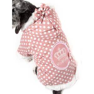 เสื้อสเวตเตอร์มีฮู้ดสำหรับสัตว์เลี้ยงลายจุดโบว์โบว์ลายจุดพร้อมรายละเอียดมีโบว์เก๋ไก๋ - Product Image 3