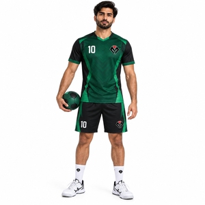 ชุดแฮนด์บอลพรีเมียม เสื้อเจอร์ซีย์และกางเกงขาสั้น น้ำหนักเบา สวมใส่สบาย เหมาะสำหรับกีฬาแฮนด์บอล ระบายอากาศได้ดี รับผลิตแบบ OEM - Product Image 1