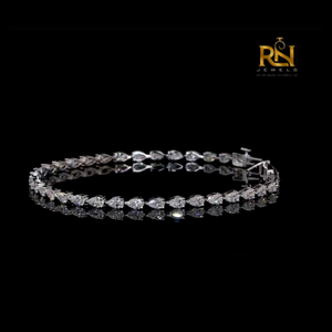 Pear Cut Lab Grown Diamond Tennis Bracelet Tear Drop Eternity Link Bracelet 9K 14K 18K <b>Solid</b> <b>Gold</b> Fine Jewelry - Product Image 1