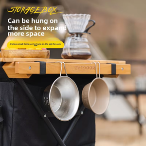 Table de camping portable, armoire de rangement de camping, table de camping pliable avec organisateur de rangement pour pique-nique en plein air - Product Image 6