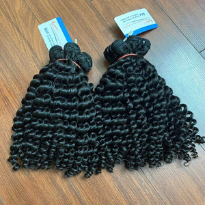 Cabello rizado con trama de vapor, color natural, listo para enviar, cabello virgen, proveedor de cabello virgen, paquete de cabello virgen, trama doble. - Product Image 4