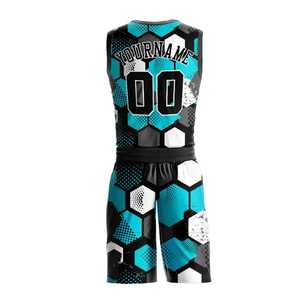 Uniforme de basket-ball pour hommes entièrement personnalisé par sublimation, tenue d'équipe élégante pour la saison estivale, nom et numéro imprimés, matériaux excellents. - Product Image 2