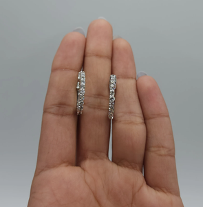 Pendientes de Aro de Plata de Ley S925 Chapados en Oro de 14K con Moissanita de Corte Brillante Redondo y Brillo Estelar, 1 CTW - Product Image 5