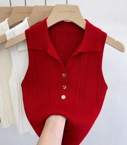 Nouveau débardeur côtelé sans manches en coton tricoté à la main pour femme, coupe ajustée, doux pour la peau, style coréen, idéal pour les trajets quotidiens - Product Image 5