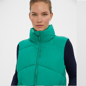 Chaleco de Invierno para Mujer, Diseño de Cuello Acolchado Tejido, Dos Bolsillos, Alta Calidad, Personalizable con Logotipo OEM, Venta Caliente - Product Image 5