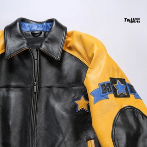 Chaqueta de Cuero Estilo Biker Varsity TB-V1022 2025 para Hombre de Twill_Sports, con Bordado de Lona de Alta Calidad y Mangas de Cuero Auténtico - Product Image 3