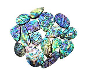 Precio por gramo de concha de abulón, gemas sueltas de formas mixtas, pulidas, iridiscentes, orgánicas, para la elaboración de joyería. - Product Image 1