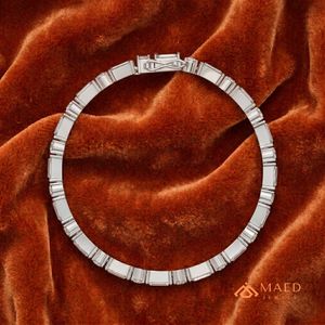 Pulsera de tenis de plata de ley 925 con moissanita de corte redondo y baguette para mujer, diseño de joyería de moda Manhattan - Product Image 5