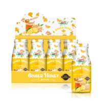 Vietnam Fabriek Groothandel Gearomatiseerde Gefilterde Gember Sap Honing Citroen Drank Glazen Fles 280ml Magere Versie Private Label OEM/ODM