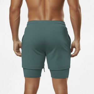 Shorts de sport 2-en-1 pour homme avec poche pour téléphone, séchage rapide, pour la course à pied, la musculation et le fitness - Product Image 2
