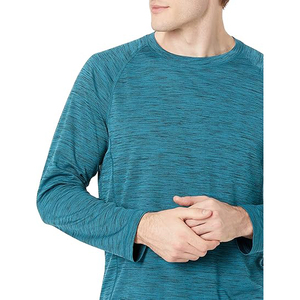 Haut de bain athleisure à manches longues pour homme, protection UV UPF 50, séchage rapide, couleur turquoise mélangée, idéal pour le surf - Product Image 3