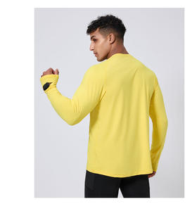 Camiseta de Manga Larga para Hombre, Cuello Redondo, Corte Regular, Color Sólido, Informal, de Algodón Tejido Transpirable - Product Image 5