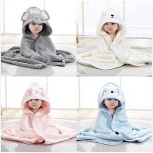 Lot de 2 serviettes à capuche pour bébé, essentiels, 31,5x31,5 pouces, 2 motifs, serviette de bain en microfibre douce et absorbante pour garçon et fille - Product Image 2