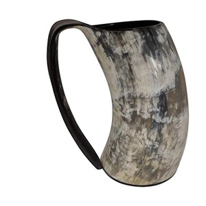 Natural Horn Beer <b>Mug</b> Handcrafted Drinking Cup <b>Large</b> Capacity Reusable Party Gift Drinkware - Product Image 1