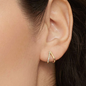 ต่างหูแบบห่วงทรงกลมประดับเพชรแล็บโกรว์เคลือบทองคำ 14K สีเหลืองทองสไตล์มินิมอล หรูหรา เหมาะสำหรับใส่ทุกวัน สำหรับทั้งชายและหญิง - Product Image 4