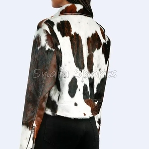 Chaqueta Clásica de Cuero para Mujer, Chaqueta Larga de Cuero Vacuno Genuino, Chaqueta de Invierno Elegante - Product Image 2