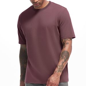 VEIISAR T-shirt décontracté en tricot uni à manches longues et col rond pour homme, coupe régulière, marron foncé - Product Image 4
