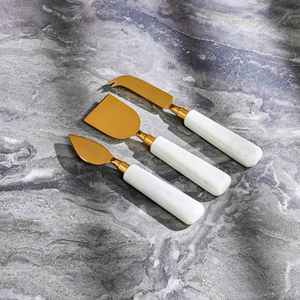 Ensemble de couteaux à fromage en acier inoxydable de haute qualité plaqué or, manche en résine, écologique, moderne, décoratif, couverts de table - Product Image 4