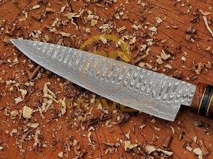 Cuchillo de Cocina Damasco Personalizado con Mango de Madera Natural, Venta al Por Mayor Directa de Fábrica - Product Image 3