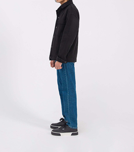 Fabricant de vêtements en gros : Vestes à capuche en jean pour hommes / Vestes en jean basiques personnalisées de couleur unie pour hommes, fabriquées au Pakistan - Product Image 3