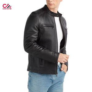 Veste en cuir véritable pour homme de haute qualité, col montant, tendance, vente en gros - Product Image 5