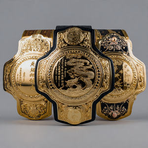 Cinturones de Campeonato de Boxeo y Artes Marciales al por Mayor, Cinturones de Cuero Dorados para Kickboxing, Karate y Judo - Product Image 6