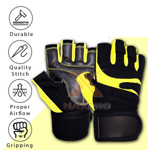 Factory Direct Sale Leather Gym Fitness Gloves Half <b>Finger</b> Non-Slip Adjustable Wrist <b>Strap</b> Unisex - Product Image 2