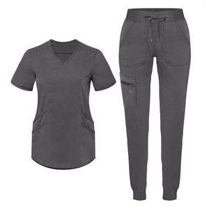 Wholesale Medical and Nurse Hospital Use Uniforms Women Sets Jogger Medical Spandex Nursing <b>Scrub</b> Short Sleeve Spa Uniform Set - Product Image 5