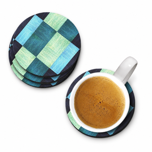 Juego de Posavasos Redondos de MDF Premium de 4 Pulgadas, Posavasos Coloridos Resistentes al Calor y la Humedad, Antideslizantes para Tazas, Mesa de Hogar, Regalo - Product Image 1