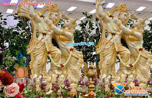 Estatua decorada de FRP Radha Krishna, estatua de fabricante Radha Krishna para la entrada de la boda, decoración de boda - Product Image 3