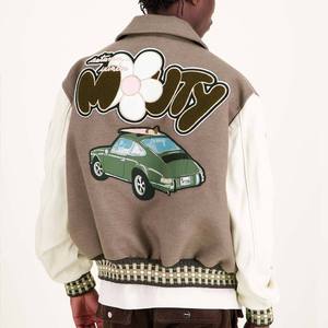 Chaqueta Varsity de Lana y Lona para Hombre, Cuello Alto, Botones de Cuerno en la Parte Delantera, Parche con Letras, Ropa Exterior Formal de Invierno, Logotipo Personalizado - Product Image 3