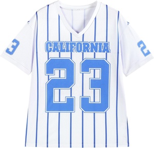 Camisetas de Fútbol Americanas Vintage Personalizadas, Estilo Francés, Tejido de Malla, Cuello en V, Corte Holgado, para Hombre - Product Image 5