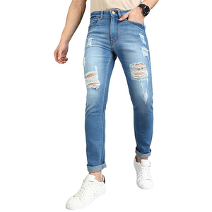 Jean en denim pour homme, coupe slim droite, nouveau style, design personnalisé, haute qualité, vente en gros, service OEM - Product Image 1