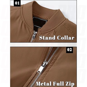 Blousons Bomber Unisexe Personnalisés avec Fermeture Éclair, Coupe-Vent, Broderie Chenille, Marquage OEM, Vêtements Décontractés Personnalisés pour Entreprises - Product Image 5